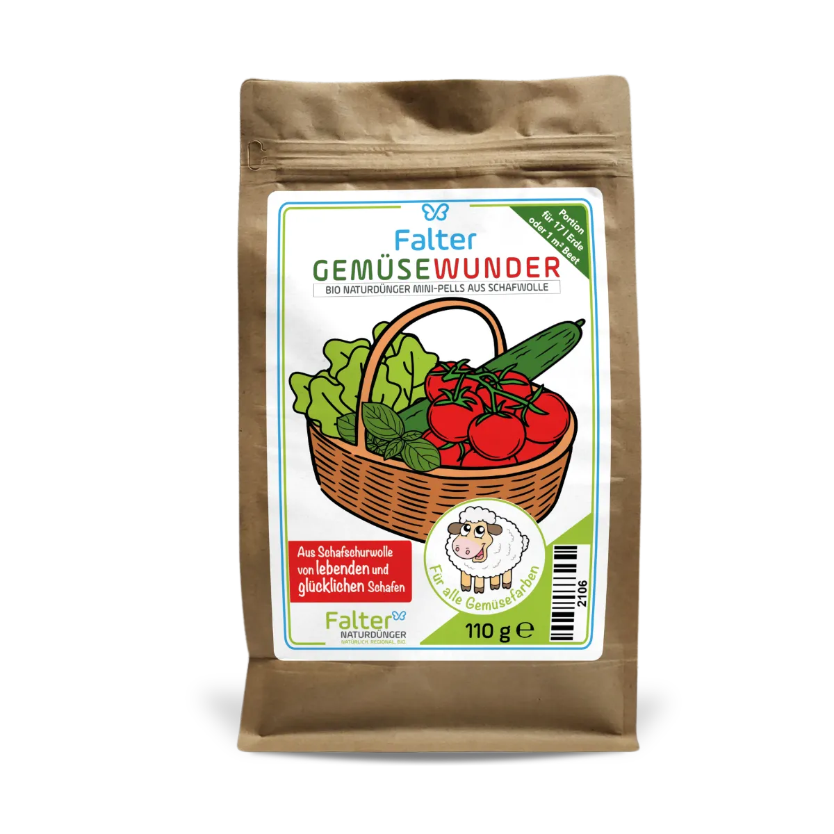 Falter GemüseWunder - Bio Naturdünger Mini-Pells aus Schafwolle - 110 g - Probiergröße