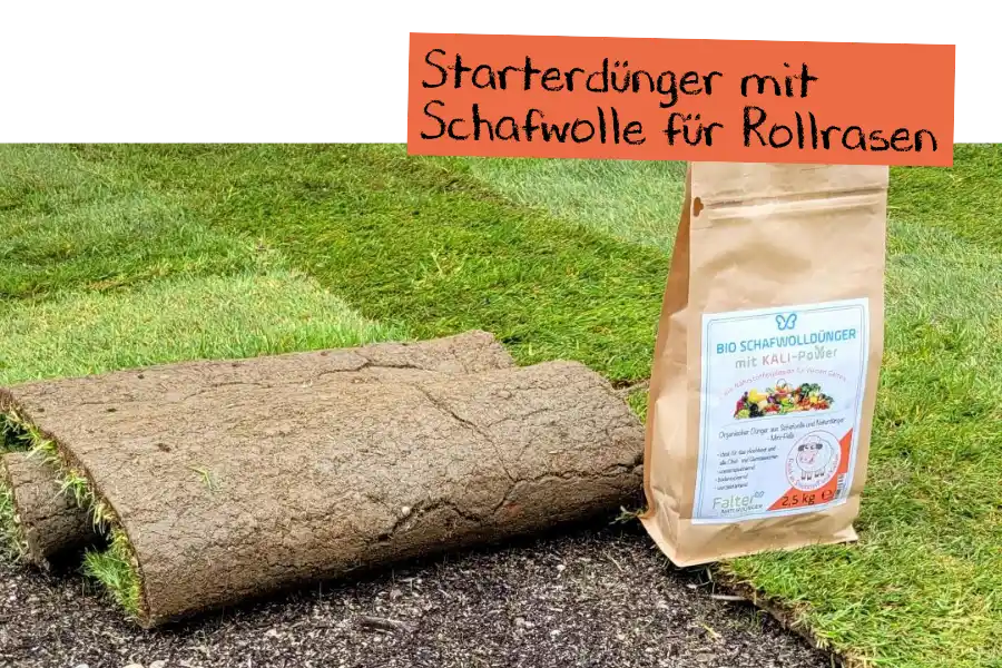 Starterdünger mit Schafwolle für Rollrasen
