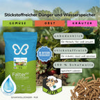 20 kg Schafwollpellets: Dünger und Wasserspeicher in einem: Schafwolldünger aus 100 % Schafwolle. Unbedenklich für Mensch, Tier und Umwelt. Stickstoffreich für Kräuter, Obst und Gemüse. 100 % Schafwolle: speichert Wasser. 