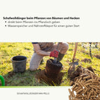 Schafwolldünger beim Pflanzen von Bäumen, Hecken und Rosen
→ direkt beim Pflanzen ins Pflanzloch geben
→ Wasserspeicher und Nährstoffdepot für einen guten Start