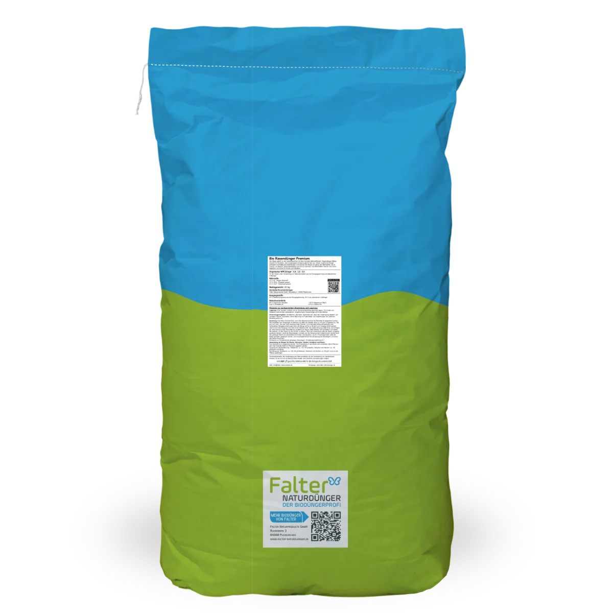 Rückseite Falter BIO Rasendünger Premium 20 kg