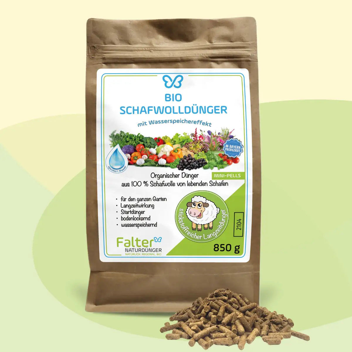 850g Falter BIO Schafwolldünger Mini-Pells - Schafwollpellets pur