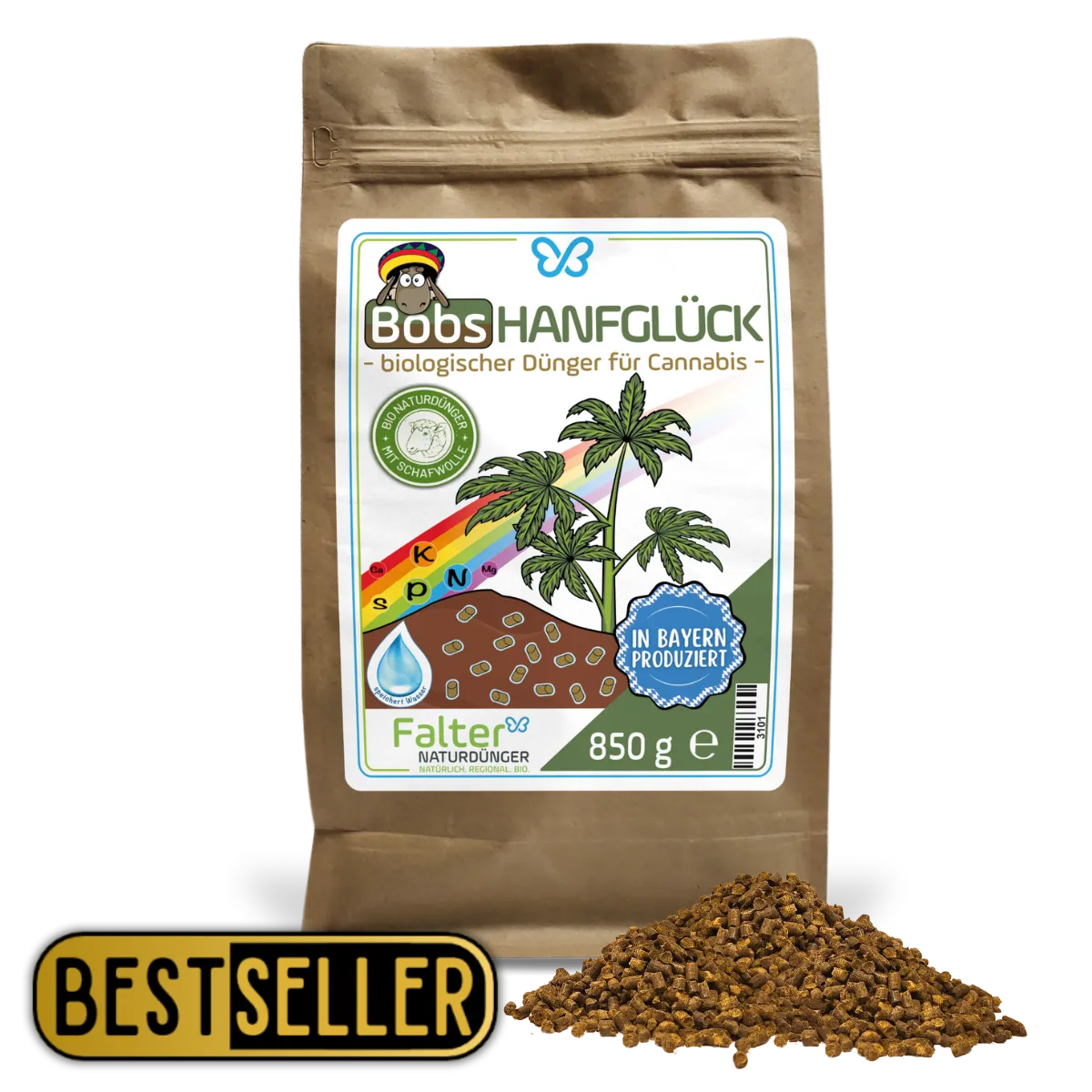 Bobs Hanfglück - biologischer Dünger für Cannabis 850 g