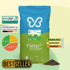 20kg Falter BIO Rasendünger Premium - ABCERT geprüft - in Deutschland produziert - NPK 4,4 - 3,0 - 5,5  - für 500 qm Rasen für Frühling, Sommer und Herbst. Organischer Dünger auch für Bäume, Sträucher, Hecken, Koniferen und Rosen