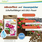 Falter FlowerPower bzw. BIO Schafwolldünger mit KALI-Power 110 g, Testgröße: Nährstoffkick und Wasserspeicher. Unbedenklich für Mensch, Tier und Umwelt. Kaliumreich für Balkonpflanzen und Gemüse. Mit Schafwolle: speichert Wasser.